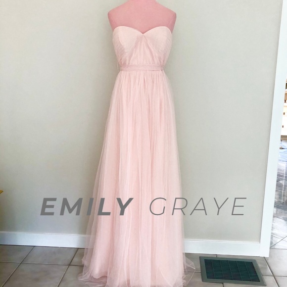 BHLDN Jenny Yoo Annabelle Tulle Gown in Pink Size 6 EUC - Picture 3 of 6
